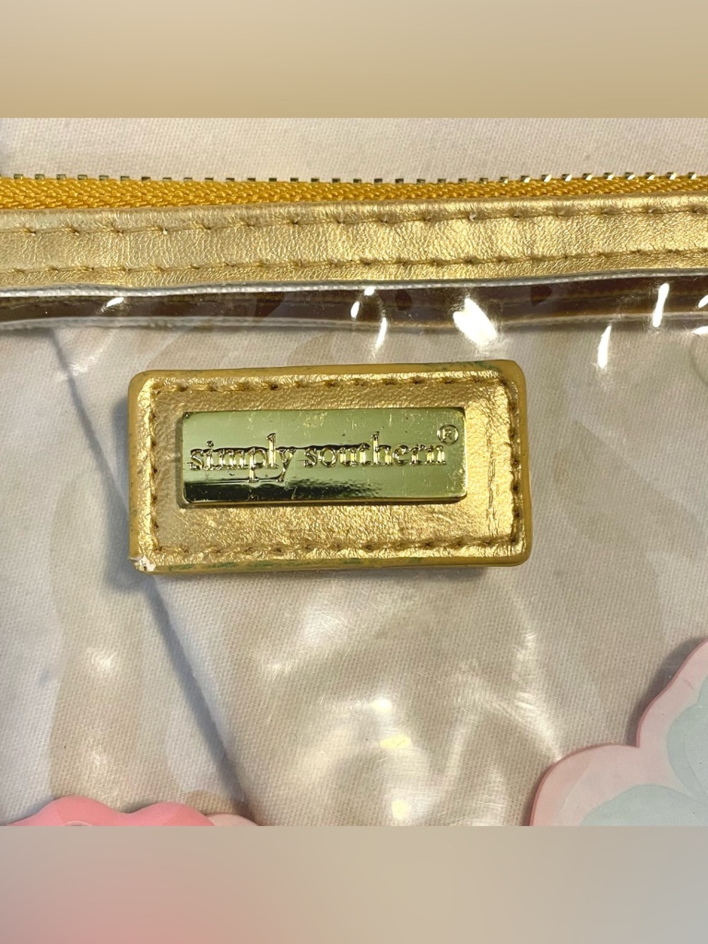 SIMPLY SOUTHERN Collection “Hibiscus” Clear Beach Pouch *NO Strap - Picture 3 of 8